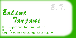 balint tarjani business card
